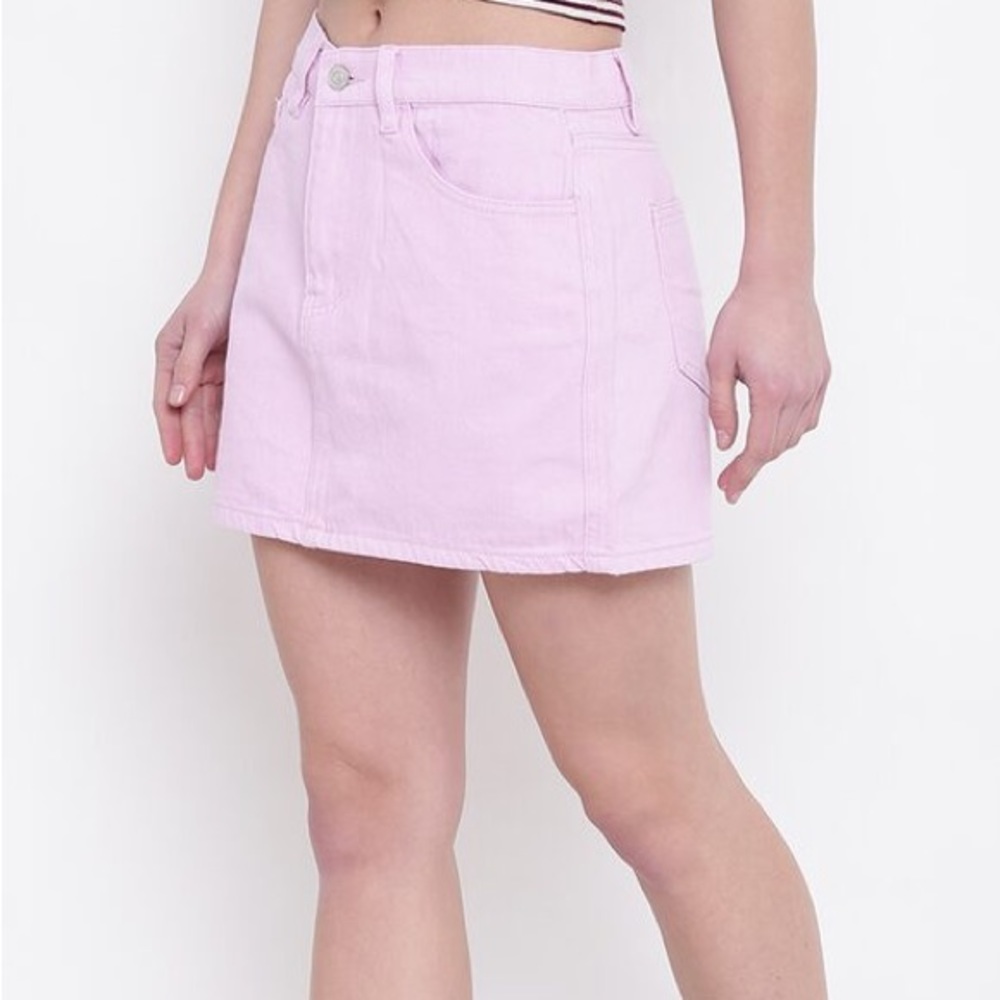 Forever 21 pink denim skirt